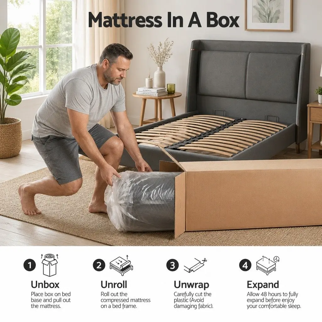 King Single 30cm Memory Foam Mattress With Cooling Gel