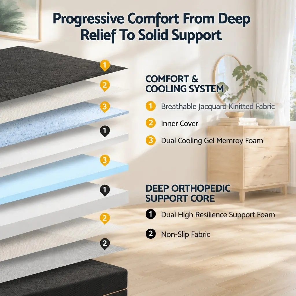 Double Memory Foam Mattress 30cm with Gel Infusion