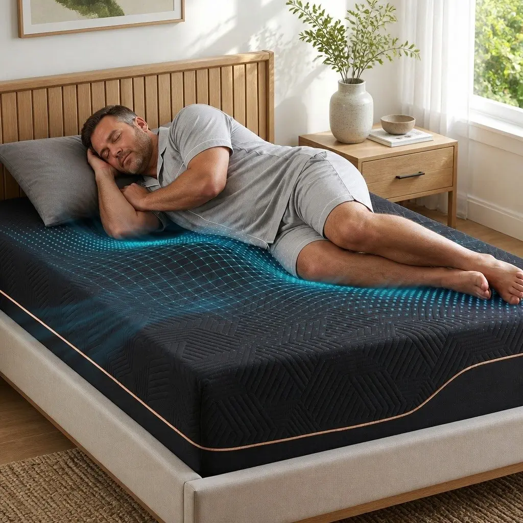 Single Memory Foam Mattress Cooling Gel 30cm Medium Firm Black