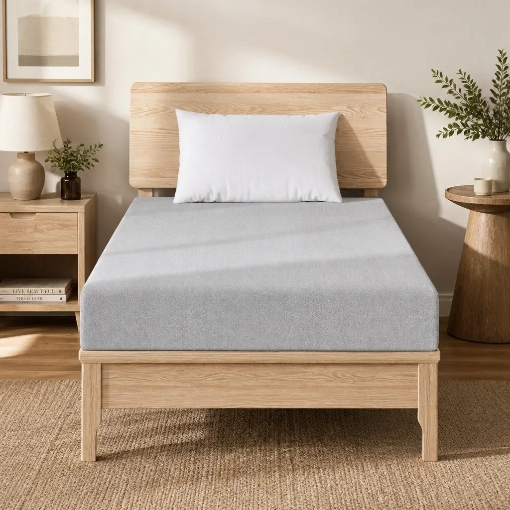 Single Memory Foam Mattress Medium-Firm 15cm Cool Gel 7-Zone Support Bamboo Cover Grey