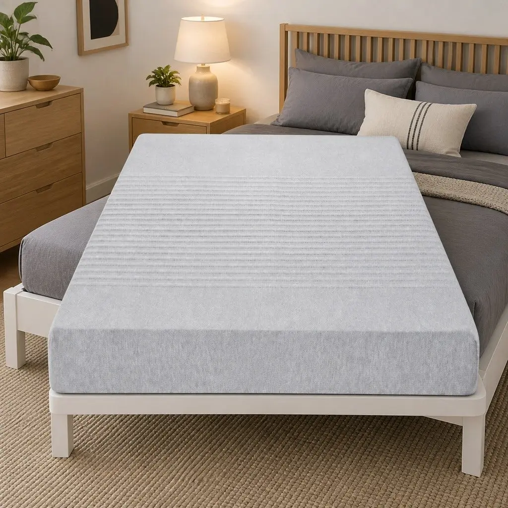 Single Memory Foam Mattress Medium-Firm 15cm Cool Gel 7-Zone Support Bamboo Cover Grey