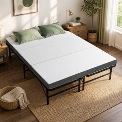 Bamboo Folding Bed and Mattress, Compact and Portable
