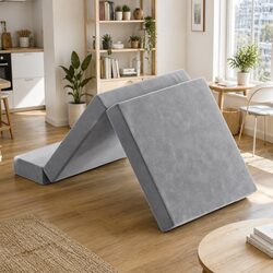 Compact Foldable Foam Mattress with Velvet Cover