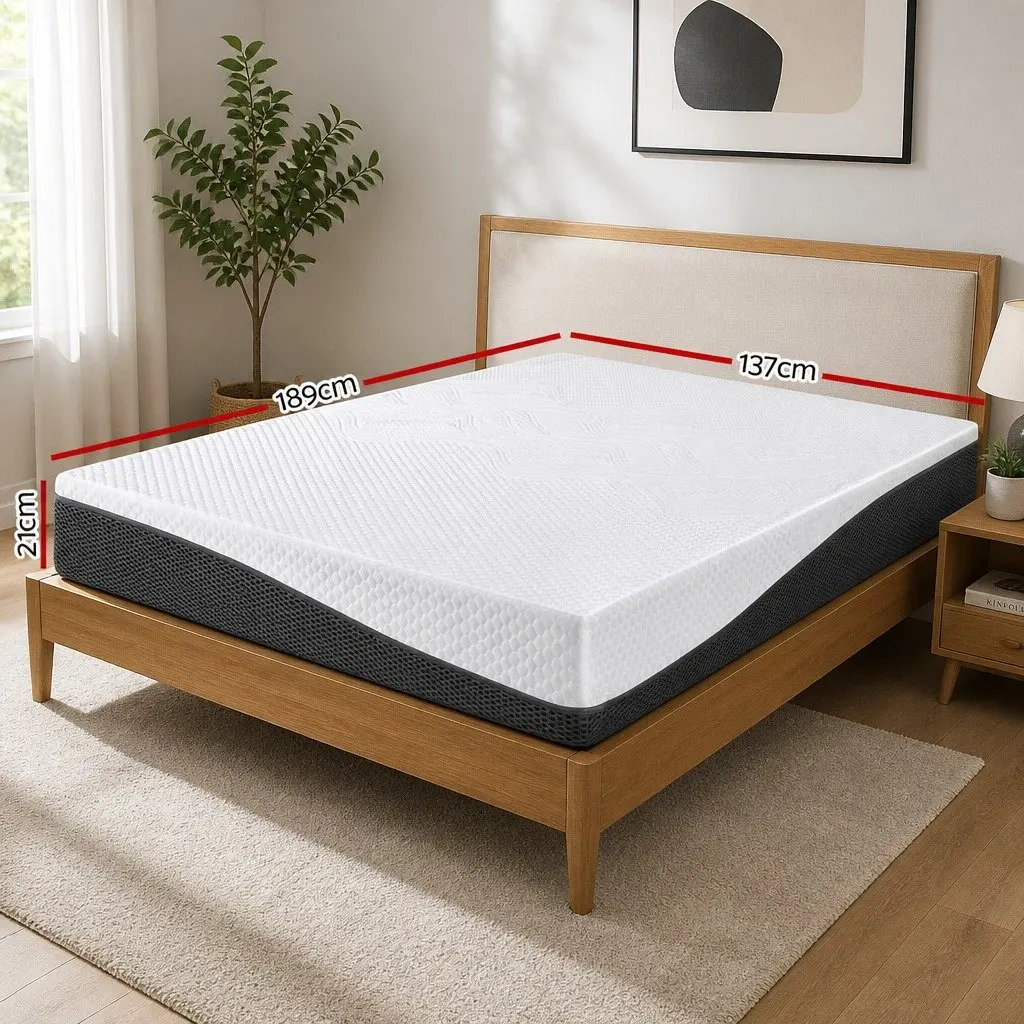 Memory Foam Mattress Medium Firm Double Queen Size White Cool Gel Pressure Relief Non Spring Bed