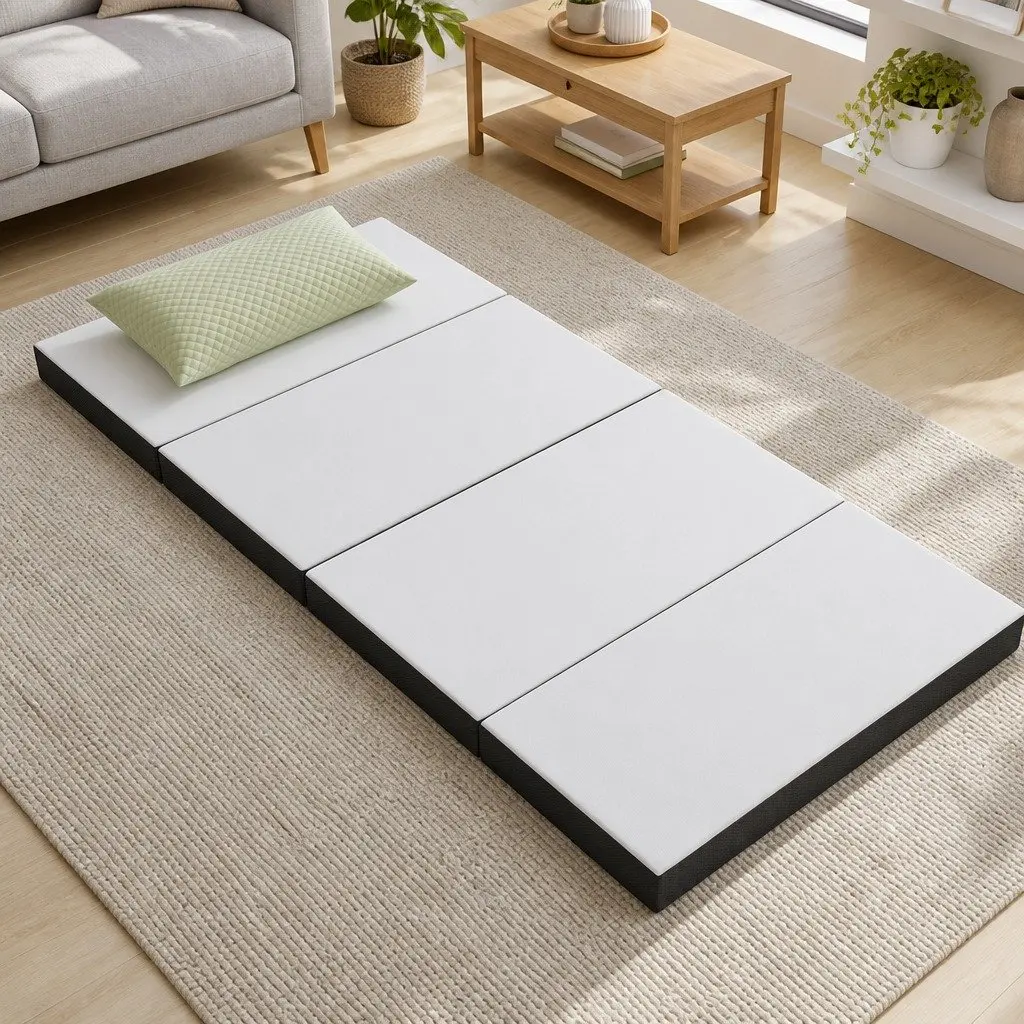 Foldable Foam Sofa Bed Single Convertible Couch Grey
