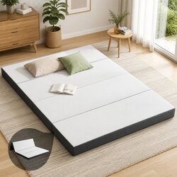 Foldable Foam Mattress Queen with Bamboo and Air Mesh