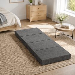 Practical Foldable Foam Mattress Couch Bed Grey