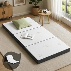 Compact Single Folding Foam Mattress with Bamboo Fabric