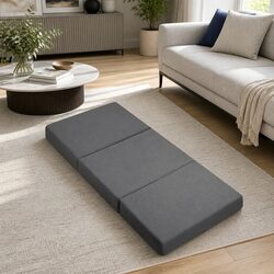 Grey Foldable Foam Mattress and Chair
