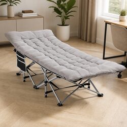 Heavy Duty Folding Bed with Removable Mattress 185cm