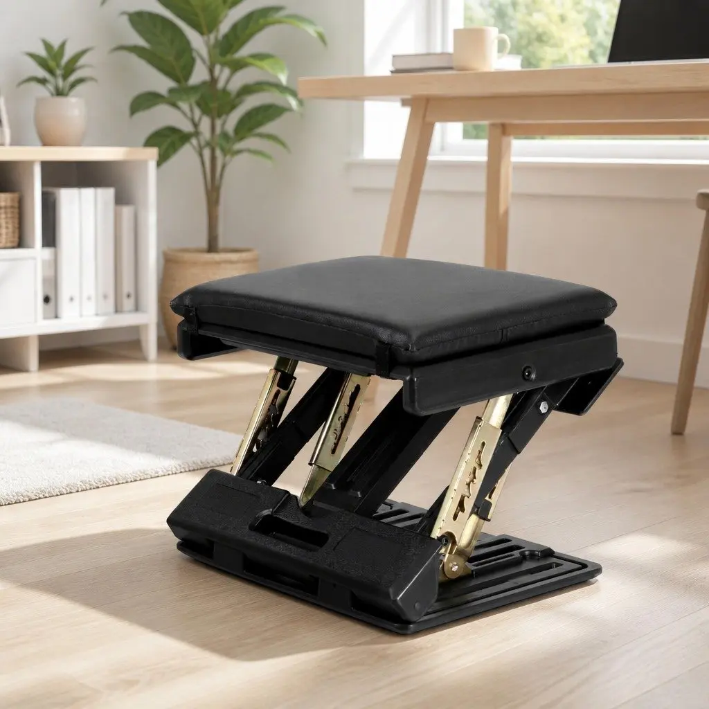 Foot Rest Stool Adjustable Height and Angle Black