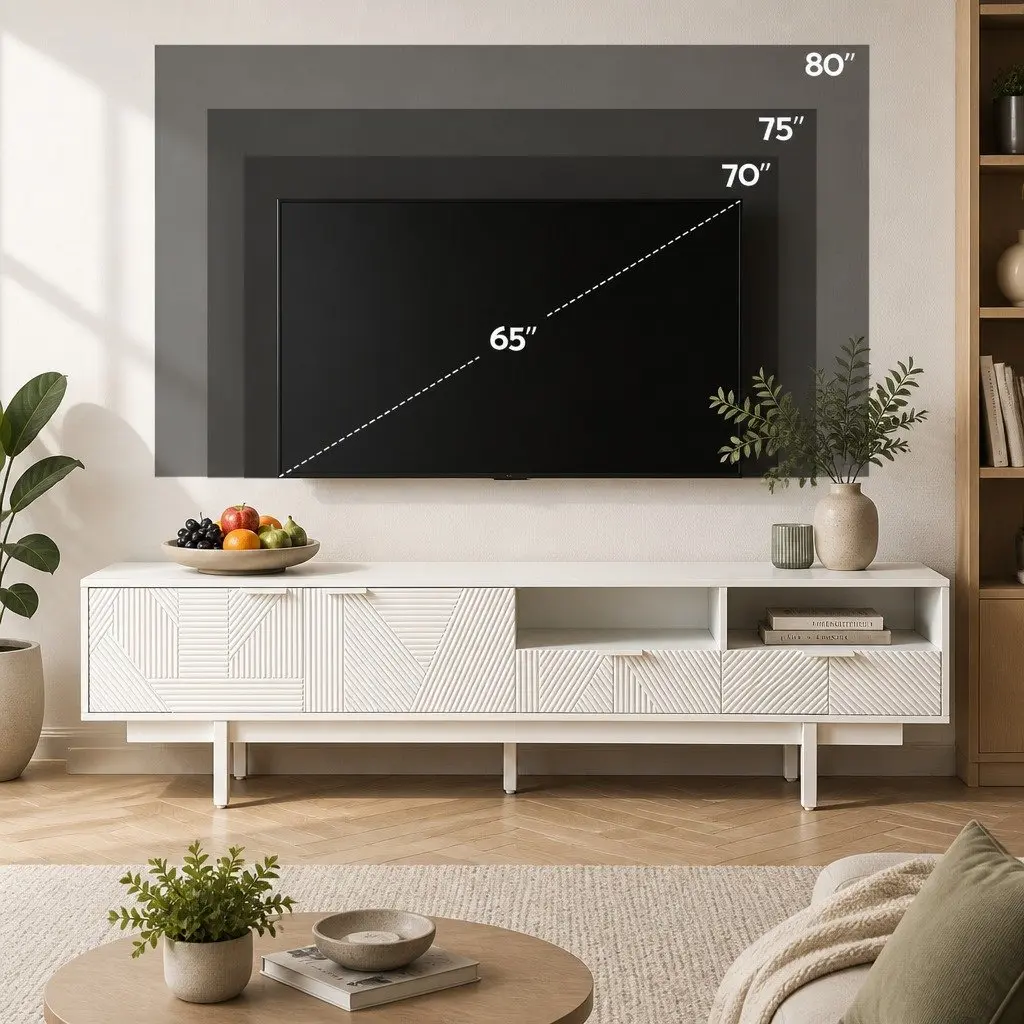TV Entertainment Unit Storage Cabinet 200cm White Modern Lounge Furniture