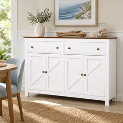 Functional Buffet Sideboard Storage Cabinet 140CM with X-Frame Doors