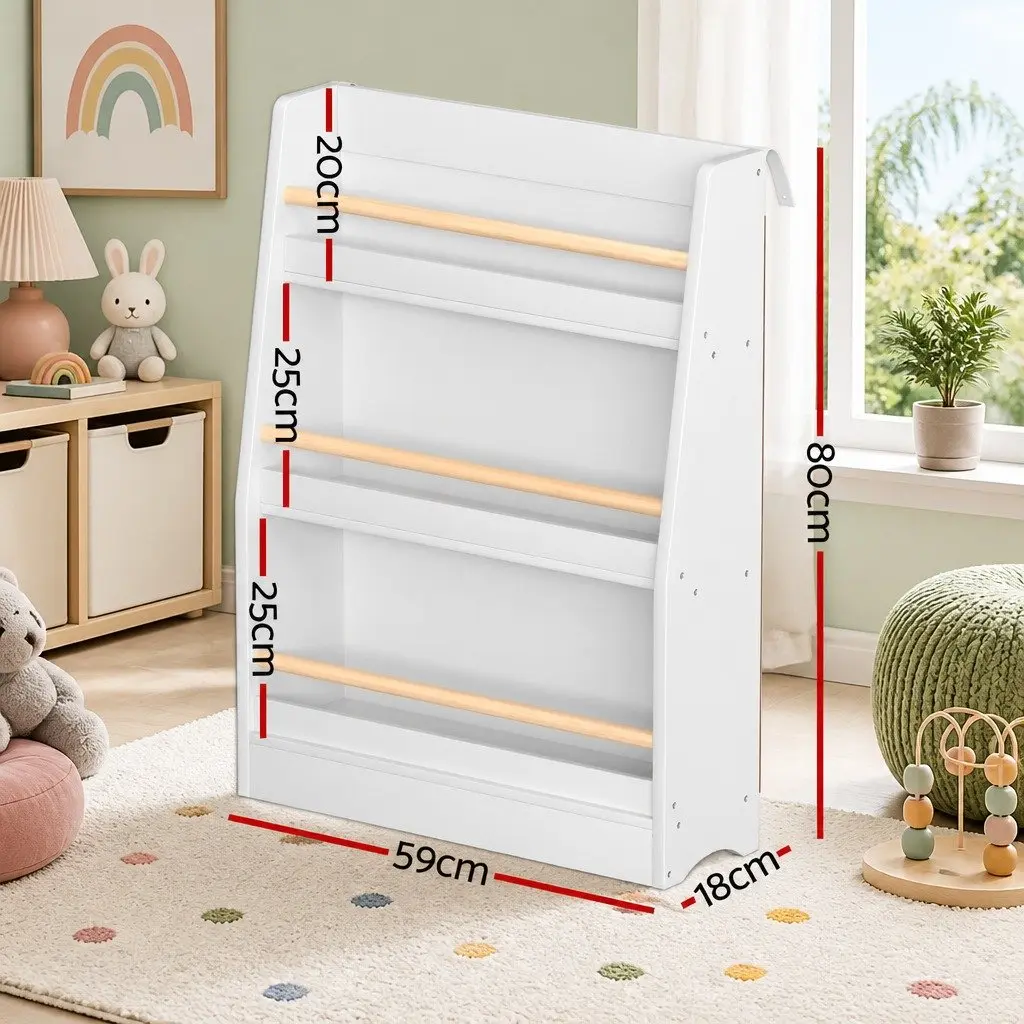 Kids Bookshelf Compact 3 Tier Organizer Yellow Suitable for Children's Books and Toys Display
