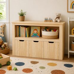 Children’s Wooden Bookshelf with 3 Drawers Storage Solution