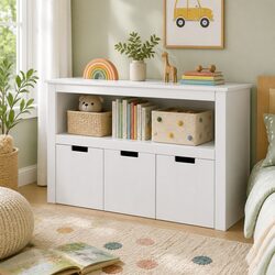 Functional Kids Bookshelf with 3 Detachable Drawers