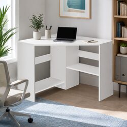 L-Shape Corner Computer Desk with Integrated Storage