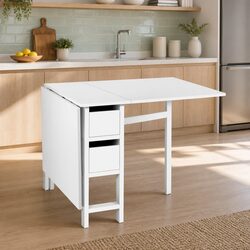 Rectangular Extendable Gateleg Dining Table in White