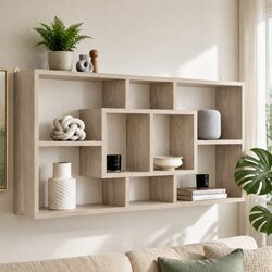 8 Compartment Floating Wall Shelf Display Unit