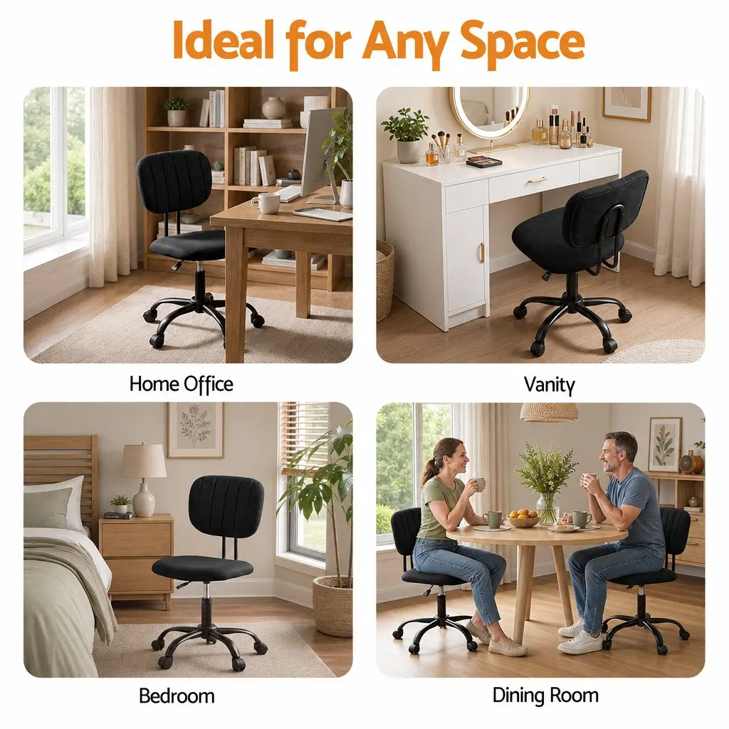 Office Desk Chair Set 120cm Computer Desk 3 Drawers Open Shelves Ergonomic