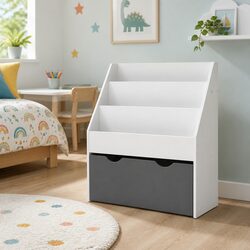 3-Tier Kids Bookshelf with Removable Toy Box