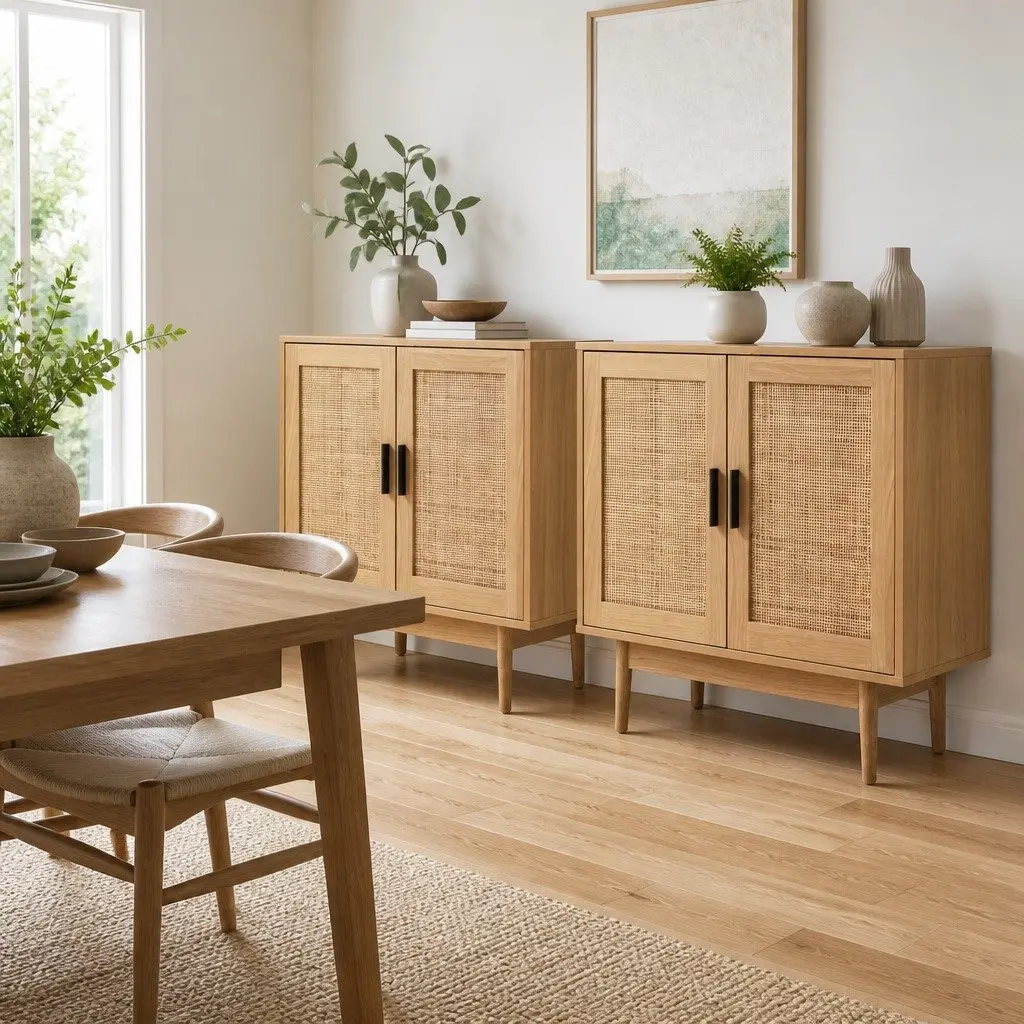 Buffet Sideboard Cabinet Compact Storage 70cm Pine Wood