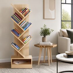 7-Tier Freestanding or Wall-Mounted Bookshelf