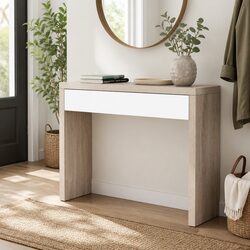 White Pine Console Table with Storage Drawer and Dimensions
