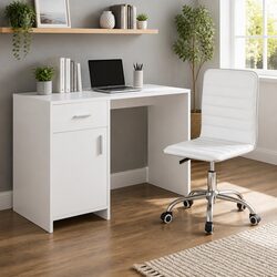 100cm White Computer Desk and Chair Office Set