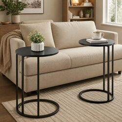 C Shaped End Table Set of 2 - Modern Design