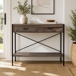 Console Table with Storage Drawers and Shelf