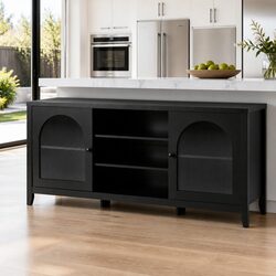 Buffet Storage Cabinet with Double Doors and Adjustable Shelves