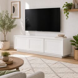 160cm TV Unit Storage Cabinet in White Finish