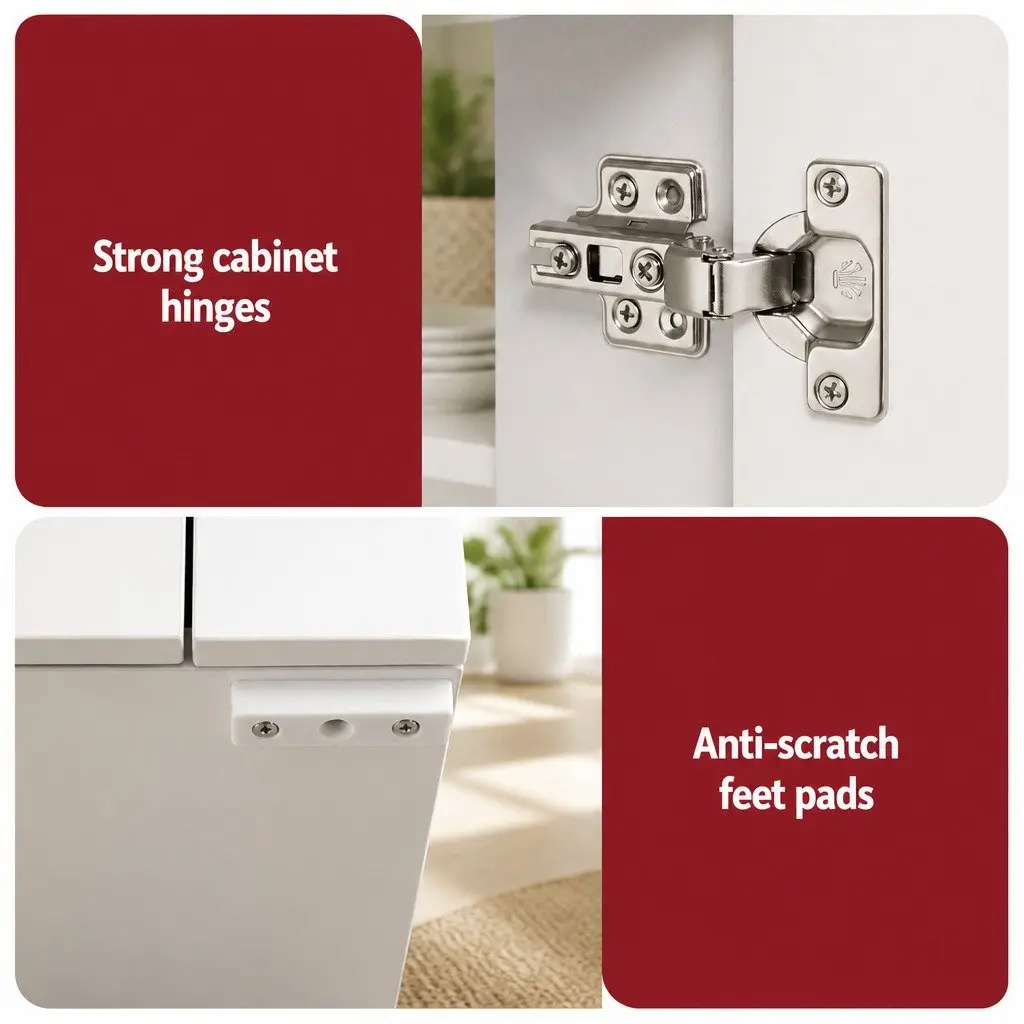 Buffet Sideboard Cabinet Modern Push-Open Mechanism 180cm White