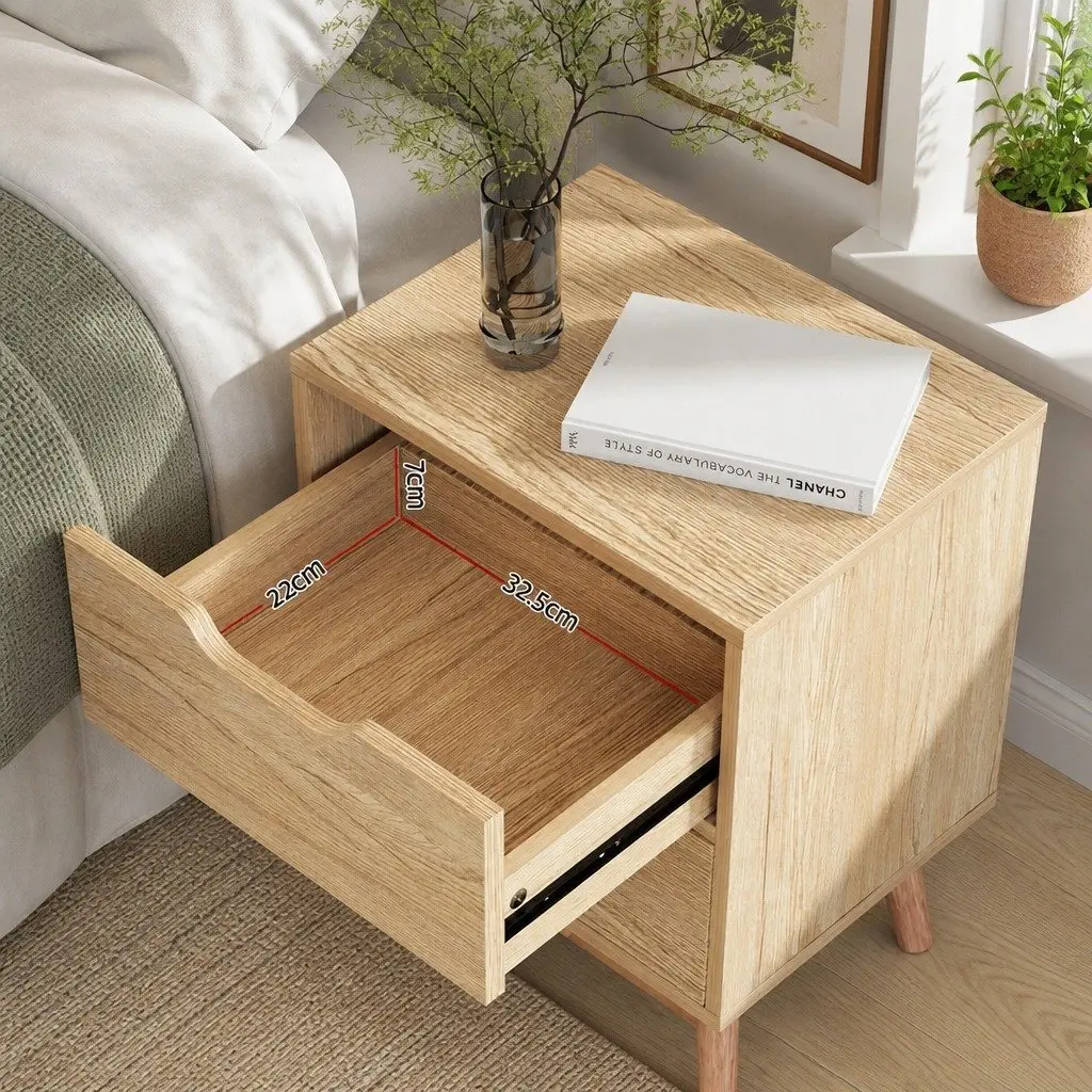 Bedside Table Easy Assembly 40cm x 30cm x 50cm Black