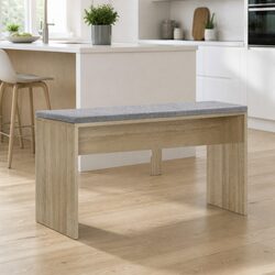 90cm Wooden Dining Bench with Padded Seat