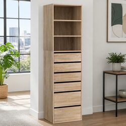 Pine Tallboy Chest of Drawers with 6 Spacious Drawers