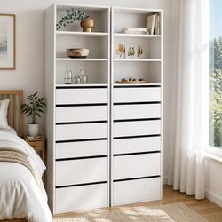 6 Drawer Chest of Drawers Set with Adjustable Shelves
