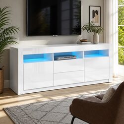 160cm Entertainment Unit TV Cabinet with LED Lighting
