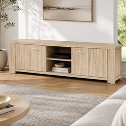 160cm Oak Wood Storage Cabinet for TV Entertainment