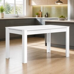 White Rectangular Dining Table for 4 to 6 People