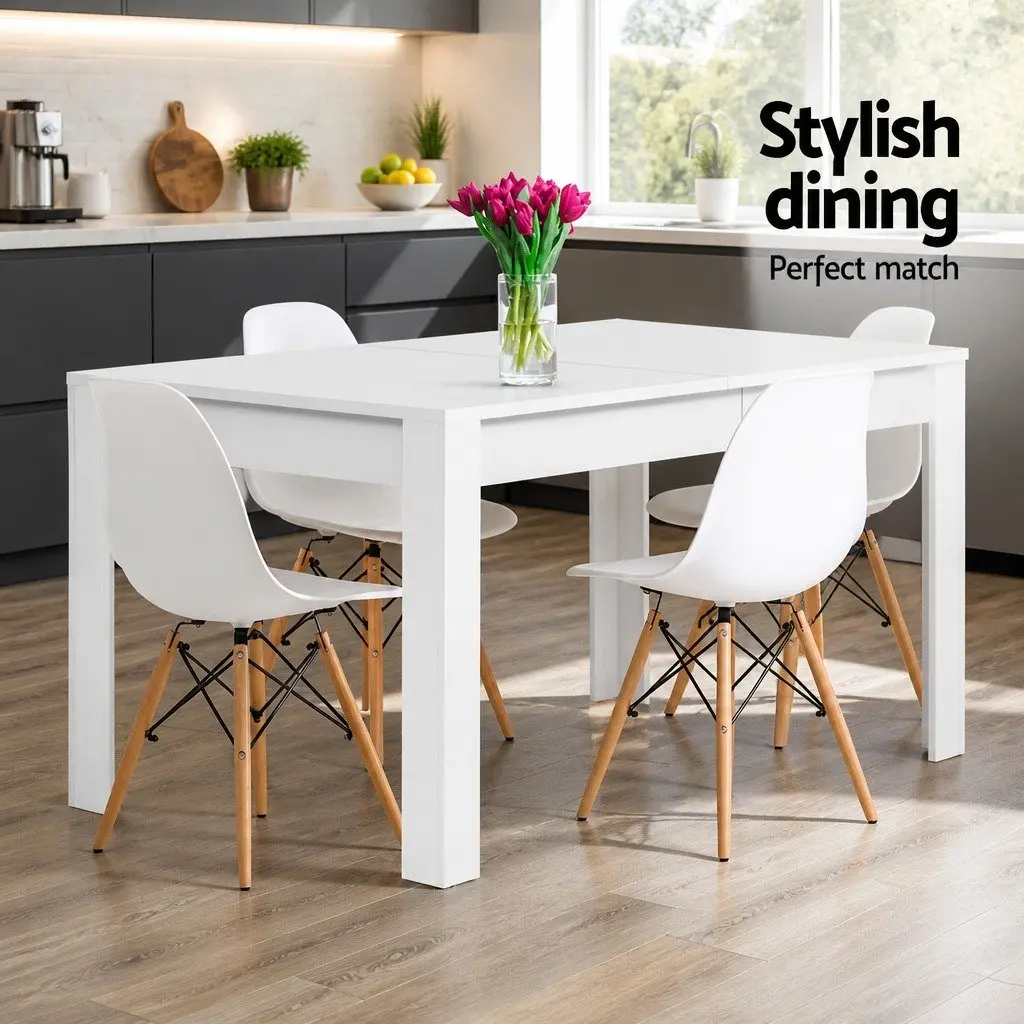 Dining Table Contemporary 4 Seater 120cm White