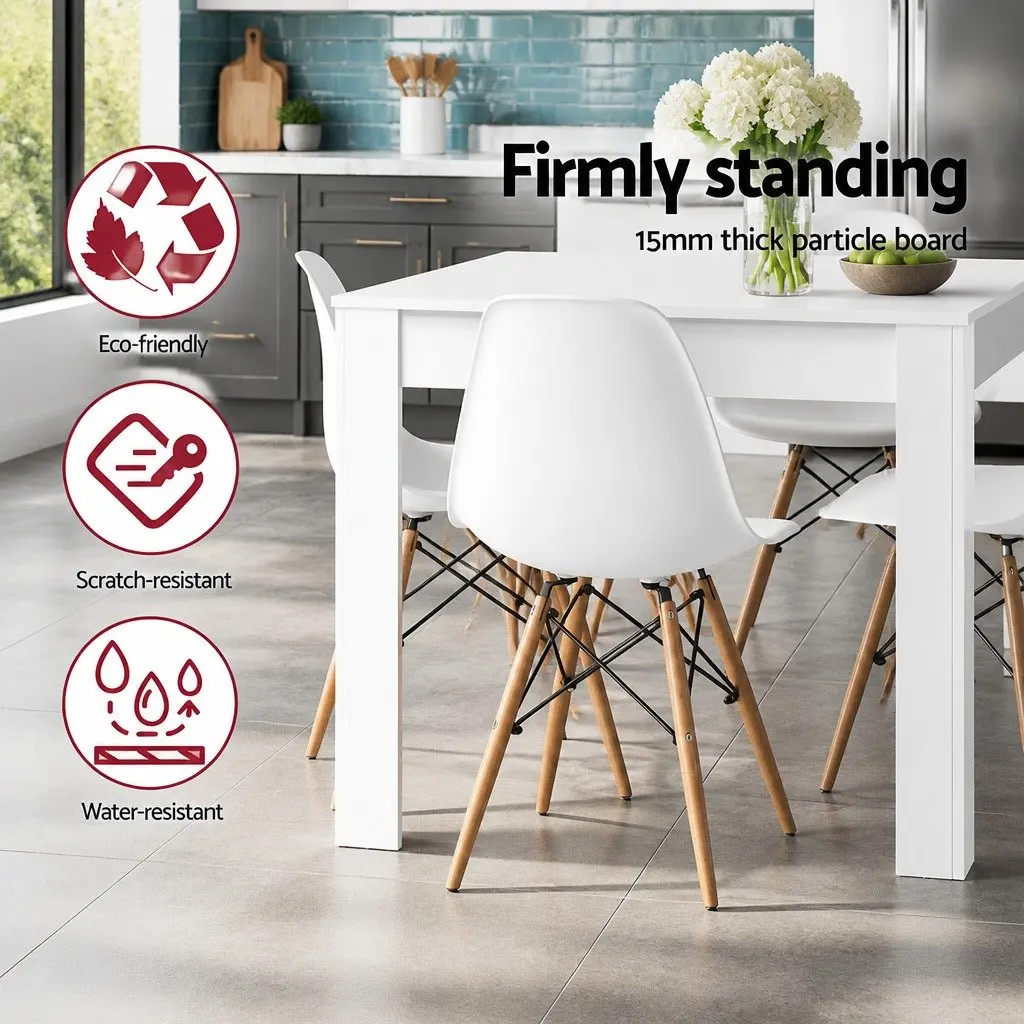 Dining Table Contemporary 4 Seater 120cm White