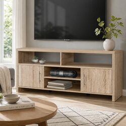 140cm TV Cabinet Entertainment Unit with Oak Finish