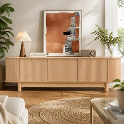 160cm TV Entertainment Storage Unit with Oak Finish