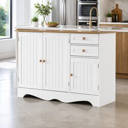 White 3-Door Sideboard Storage Cabinet for Efficient Use