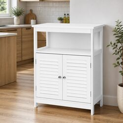 Functional White Buffet Sideboard Storage Cabinet