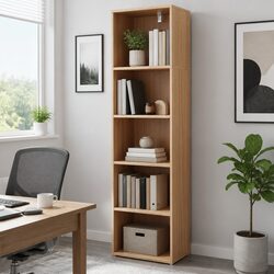 5-Tier Bookshelf with Adjustable Shelves and Anti-Tip Kit