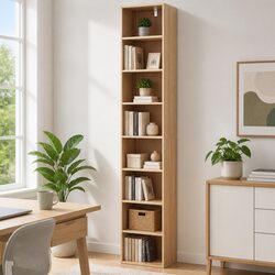 8-Tier Bookshelf Storage Unit in Pine Finish