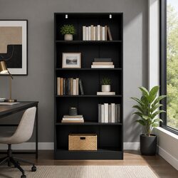 5-Tier Bookshelf Display Cabinet in Black